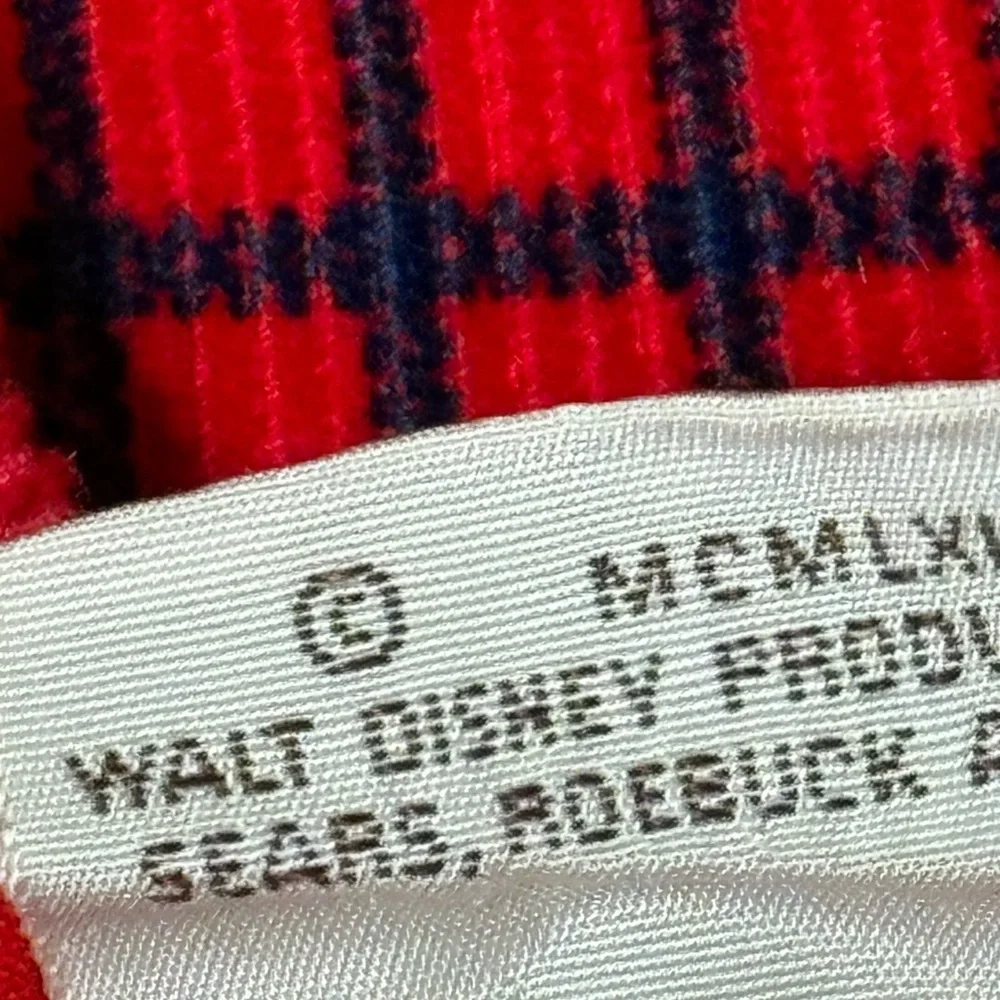 Vintage Disney Winnie the Pooh Sears Red Plaid Size 4 Kids Romper Shortalls‎
